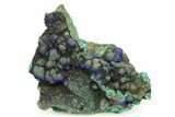 Sparkling Azurite Crystals with Botryoidal Malachite - China #351331-1